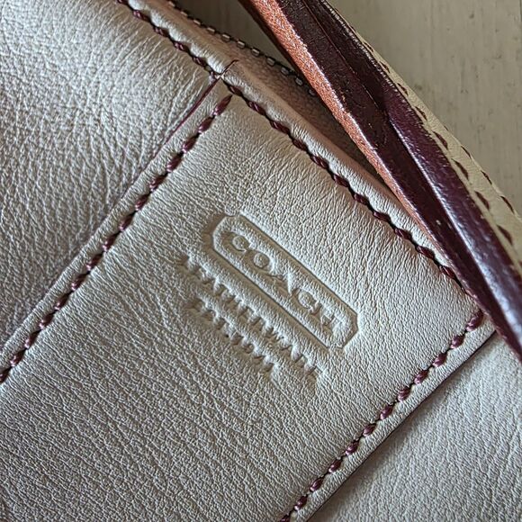 Coach 7578 Slim Demi Zip Shoulder Crossbody Bag Leather Ivory White Logo Lozenge - Picture 5 of 16